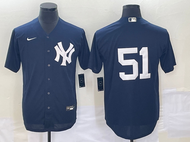 Men's New York Yankees Bernie Williams #51 Navy Name Jersey